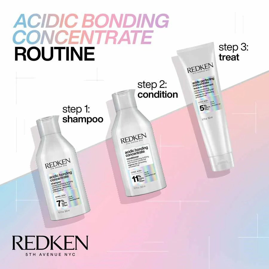 Redken Acidic Bonding Concentrate Shampoo, Conditoner and Leave-In Treatment - Image 2