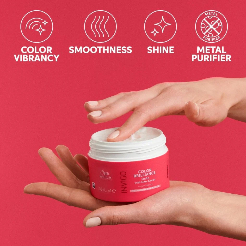 Wella Invigo Colour Brilliance Vibrant Colour Mask Fine/Normal Hair 150ml - Image 3