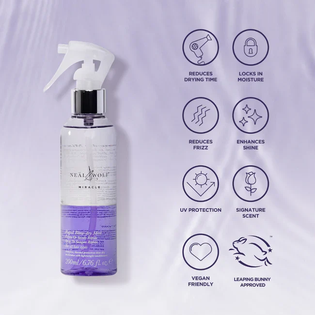 Neal & Wolf Miracle Rapid Blow-Dry Mist 200ml - Image 4